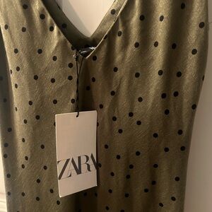 NWT Olive Satin Zara Dress